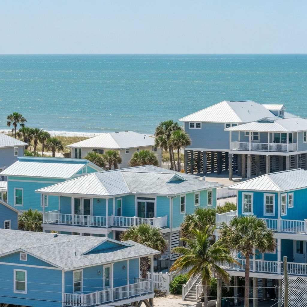 Beach houses along Indian Rocks Beach Florida