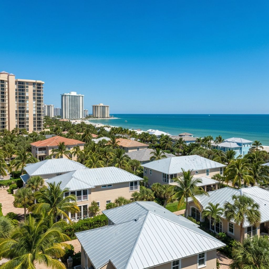 Vanderbilt Beach area with condos and residential homes