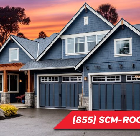 image of a beautiful Florida home with a shingled roof at sunset with SCM Roofing contact number 855-726-7663